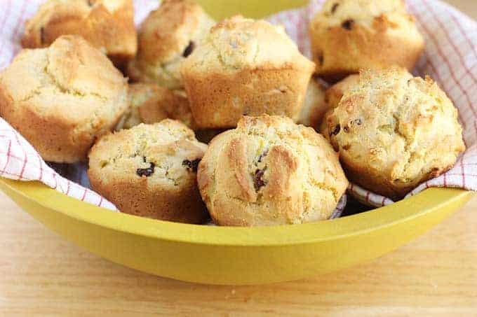 healthy corn muffins in yellow bowl