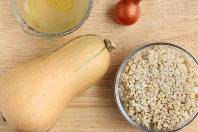 ingredients in butternut squash risotto