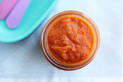 easy marinara sauce in jar on towel