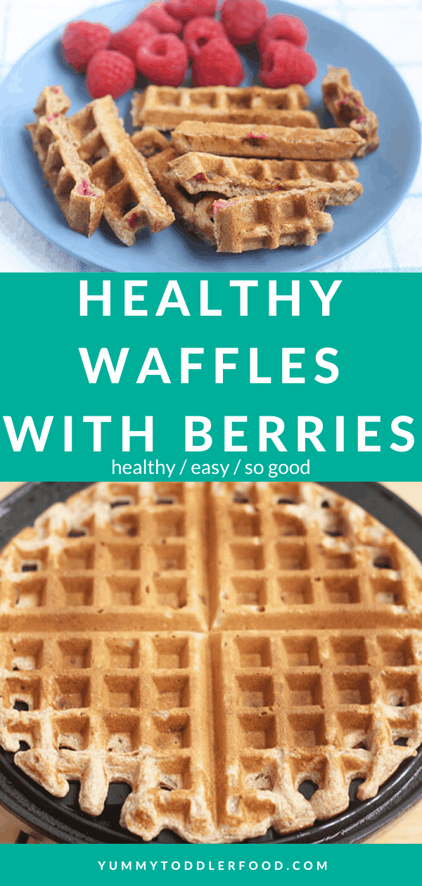 whole wheat waffles with raspberries