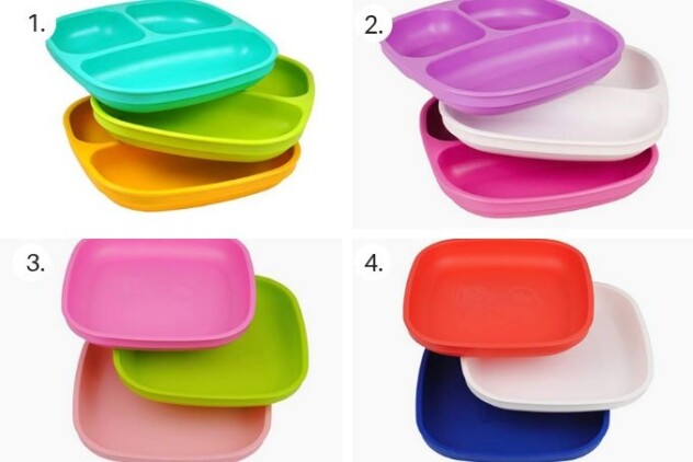 Colorful Plastic Plate Set for Kids – 4 Pieces