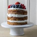 healthy smash cake on cake stand