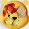 zucchini egg cups with berries and crackers