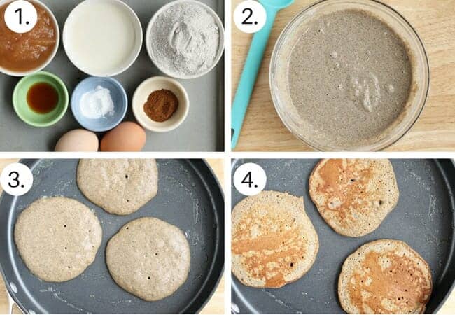 How to make applesauce pancakes step by step process
