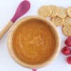 roasted carrot soup in kids bamboo bowl
