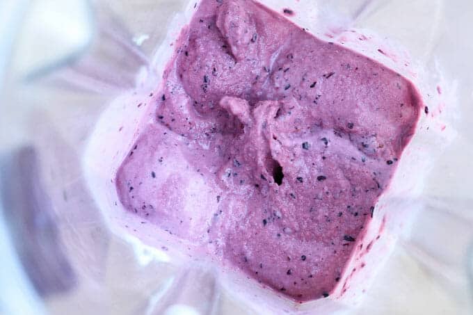 homemade frozen yogurt in blender