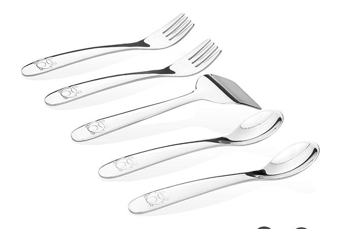 Baby fork and spoon toddler utensils feeding training child tableware set 2 paHK 