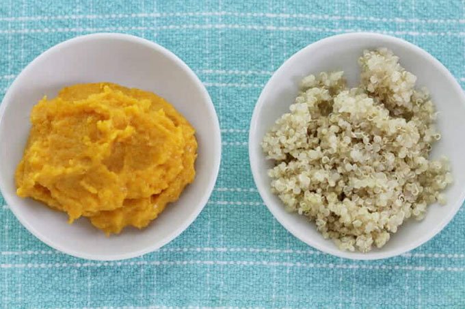 butternut squash and quinoa in bowls