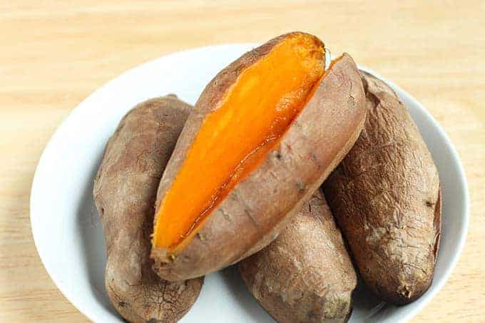 roasted sweet potatoes on white plate
