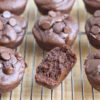 healthy chocolate muffins cooling on wire rack