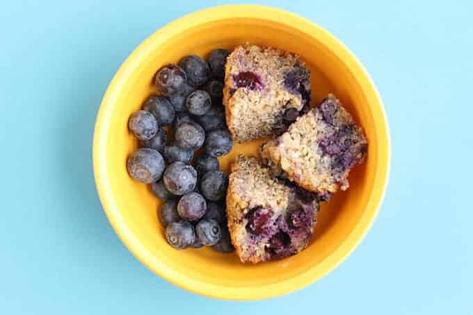 toddler breakfast idea muffin and fruit