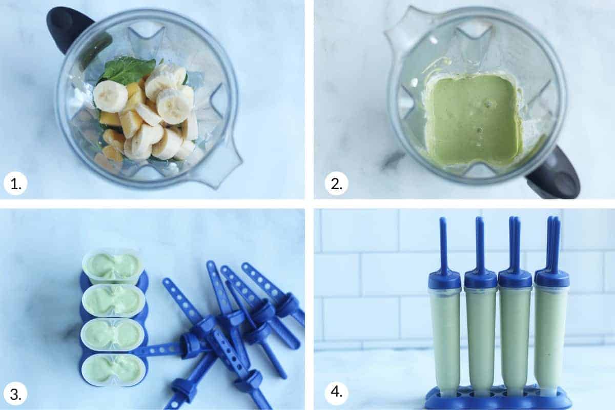 how to make green smoothie popsicle step-by-step