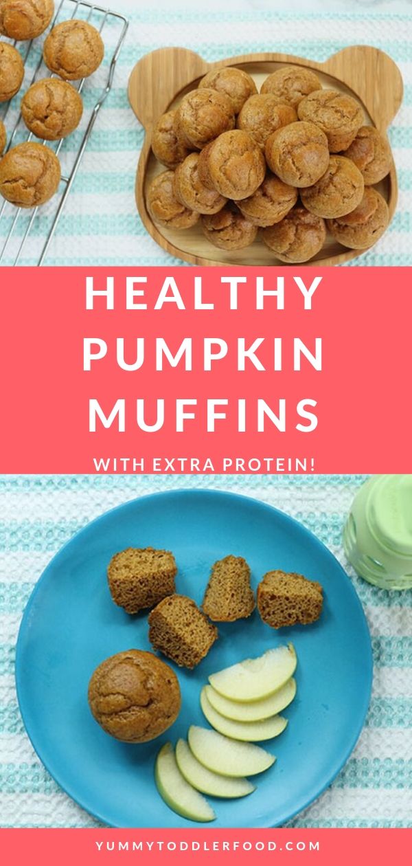 how to make healthy pumpkin muffins in grid of four.