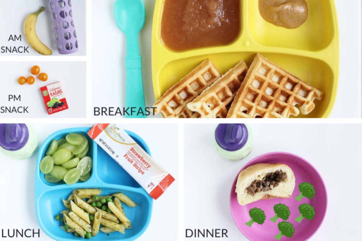 daily toddler meals and snacks in grid