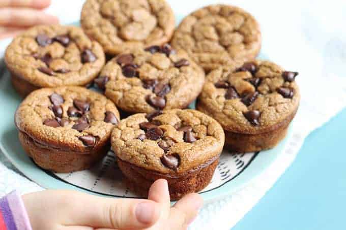 banana oatmeal muffins with chocolate chips