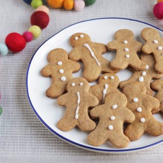 healthy gingerbread cookies on round plate