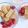 baked french toast sticks with raspberries