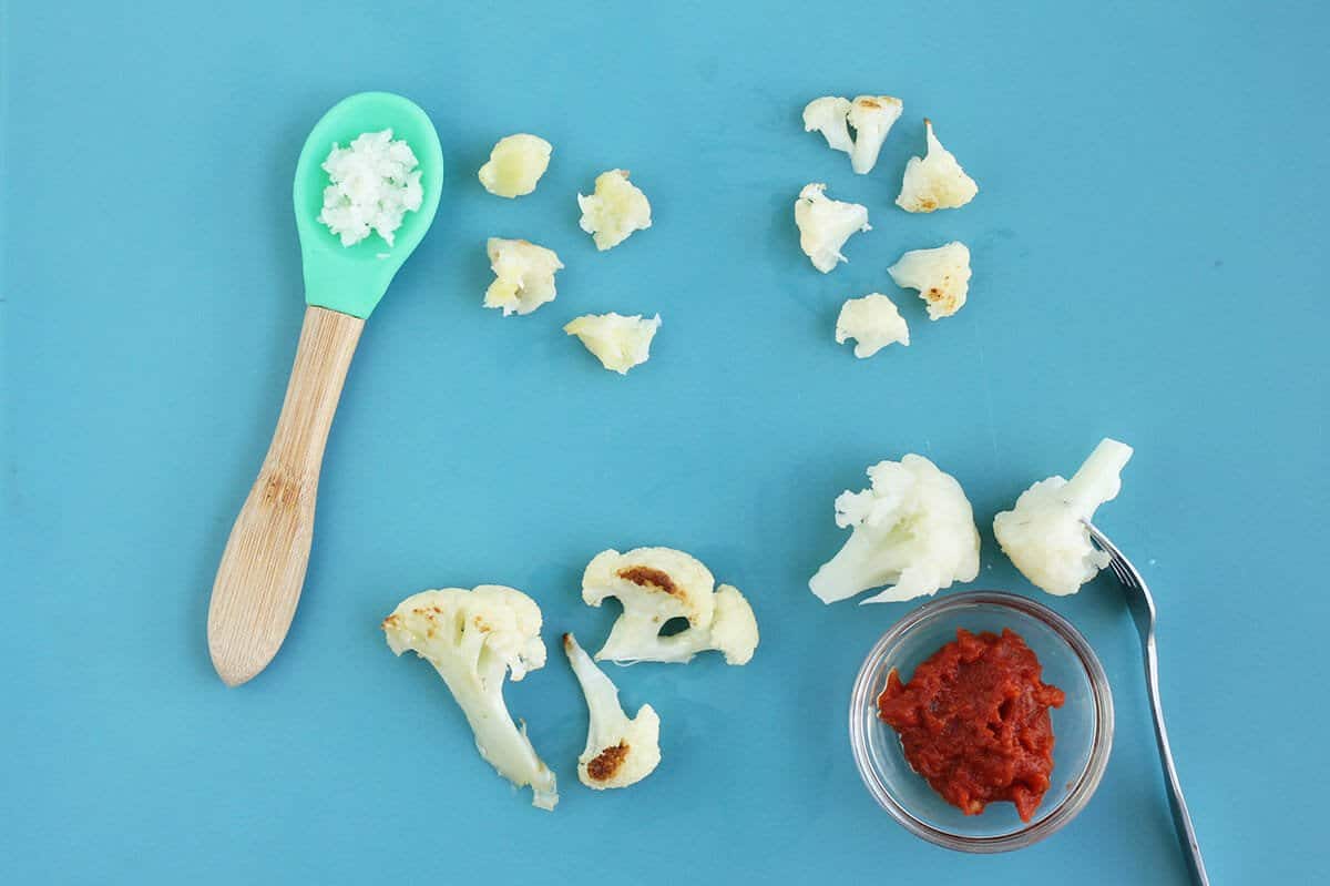 How to cook cauliflower with examples on cutting board.