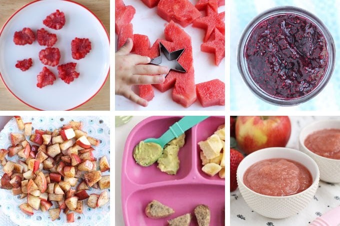 fruit list for kids in grid of 6 images