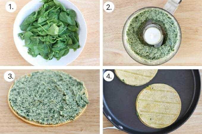 how to make spinach quesadillas step-by-step