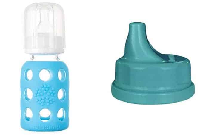 lifefactory bottle and sippy cap blue
