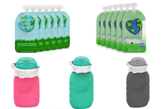 Refillable Baby Food Pouches Uber Natura Reusable Food Pouches 4 Pack 