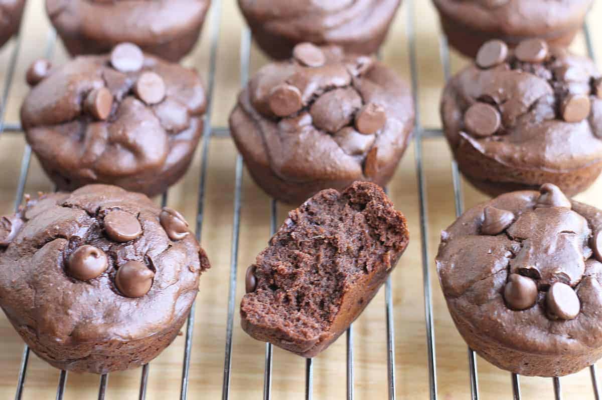 chocolate-protein-muffins-on-wire-rack