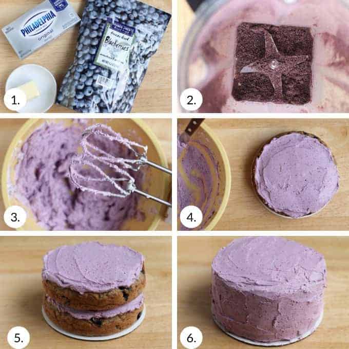 how to make natural frosting with blueberries step by step