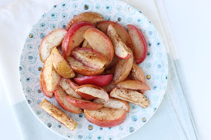 baked apple slices on plate