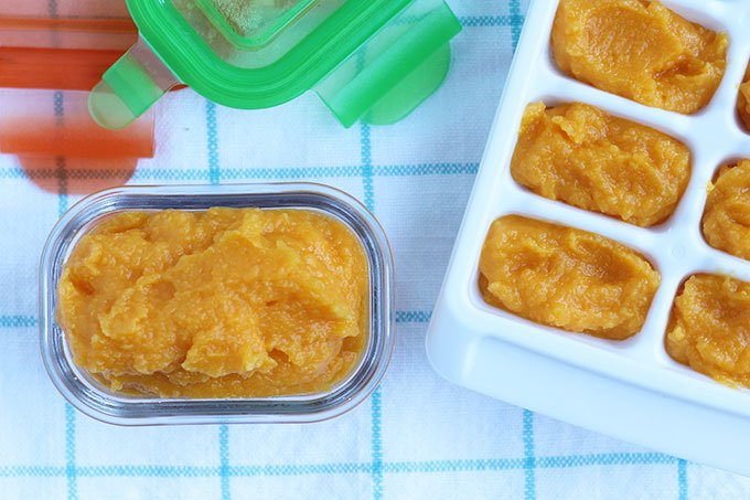 butternut squash in ice cube tray