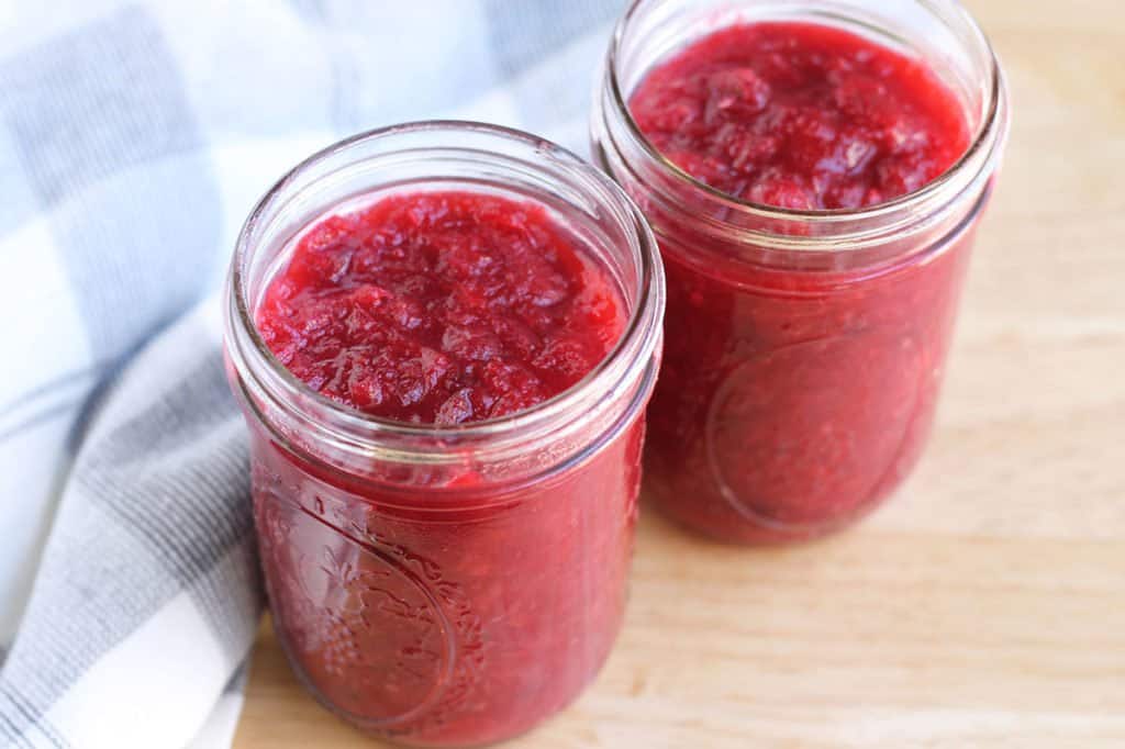 cranberry orange sauce in jars