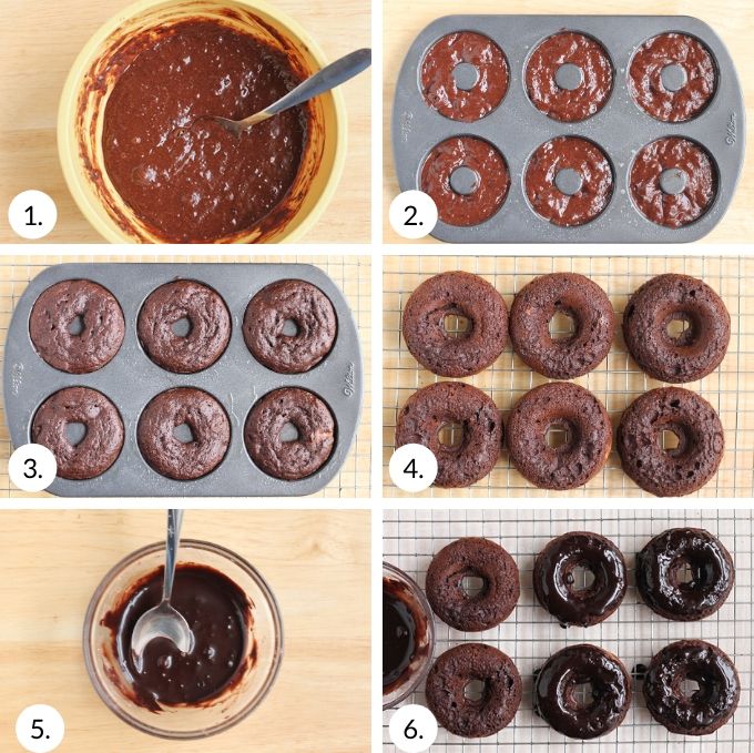 how to make baked chocolate donuts step by step