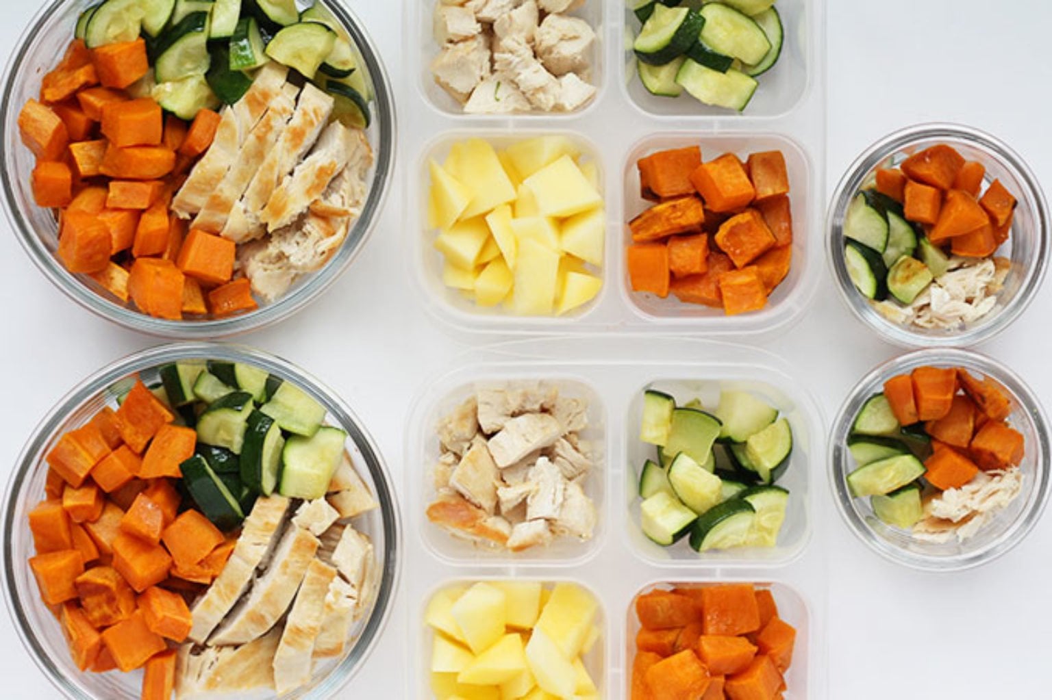 chicken and sweet potato lunch prep for family
