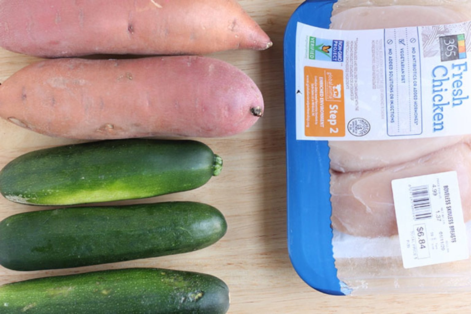 ingredients in chicken and sweet potato