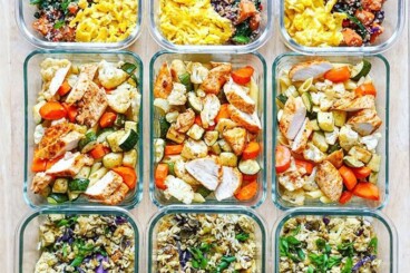 meal prepped lunches in containers