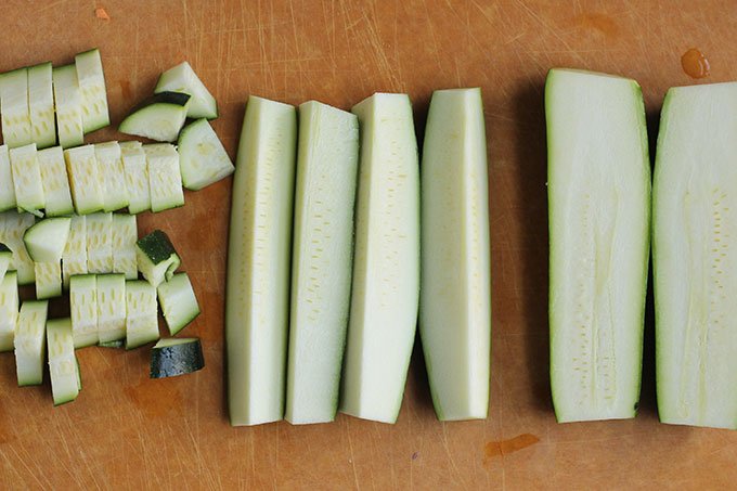 how to chop zucchini step by step