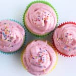 strawberry cupcakes with sprinkles