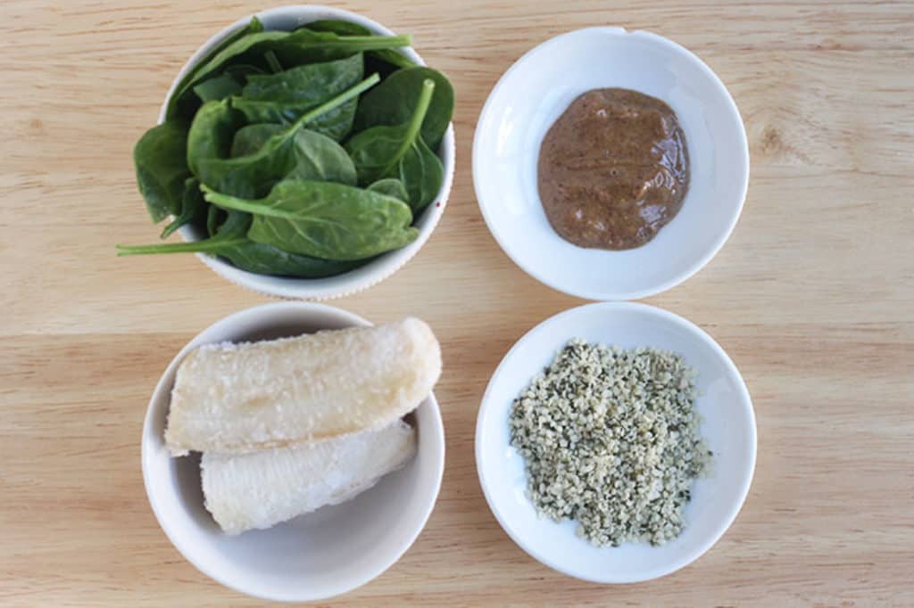 ingredients-in-banana-spinach-protein-shake