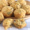 veggie muffins on gray towel