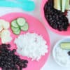 black-beans-on-pink-plate