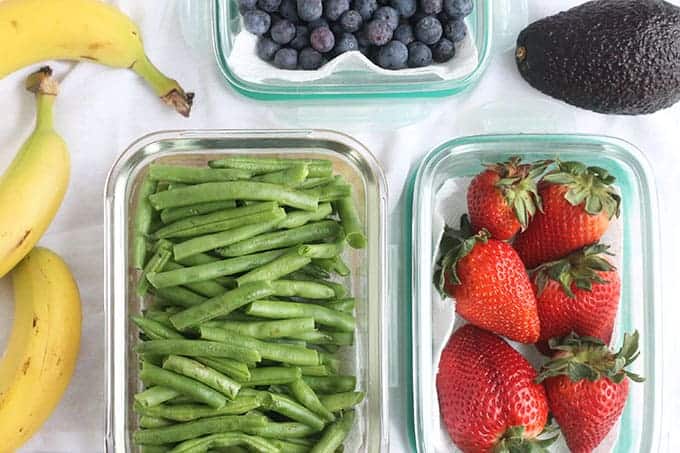 produce in storage containers