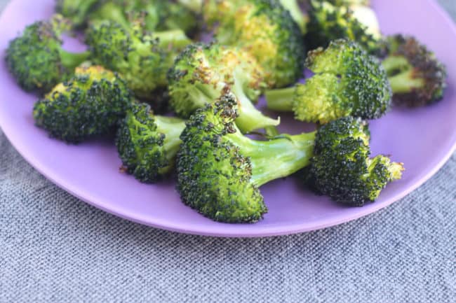 roasted-broccoli-on-purple-plate