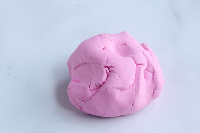 pink ball of homemade playdough