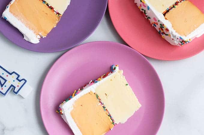 ice-cream-cake-slice-on-pink-plate