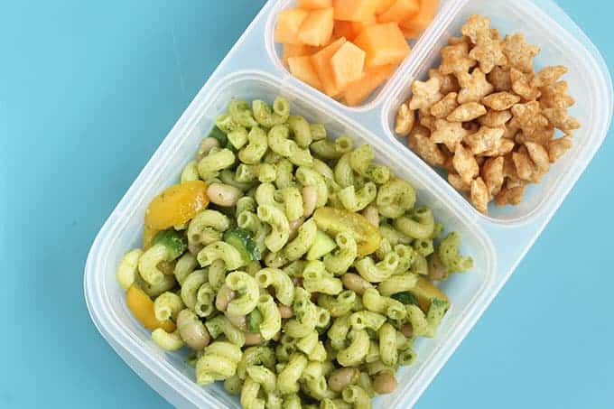 pesto pasta salad lunch container