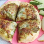 pesto-pizza-on-pink-plate