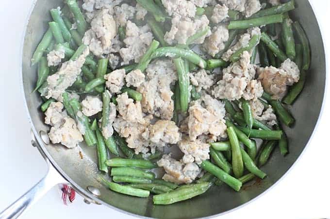 sausage-and-green-beans-in-pan