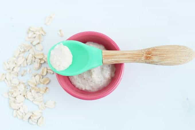 baby-oatmeal-on-green-silicone-spoon2