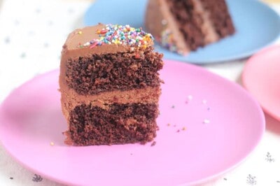 slice-of-healthy-chocolate-cake-on-pink-plate