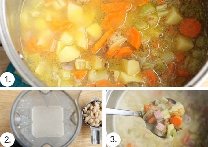 how to make potato ham soup step by step process